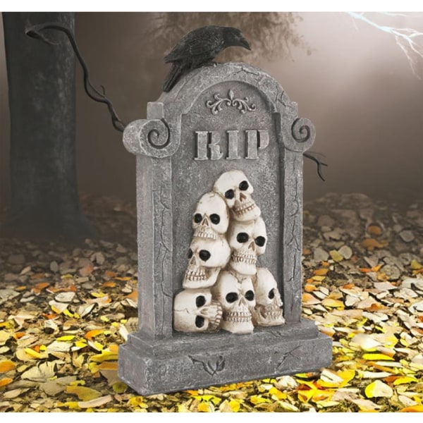 Halloween gravsten dekorationer prydnad uteplats gräsGräsmatta Dekoration Gravsten med dödskalle