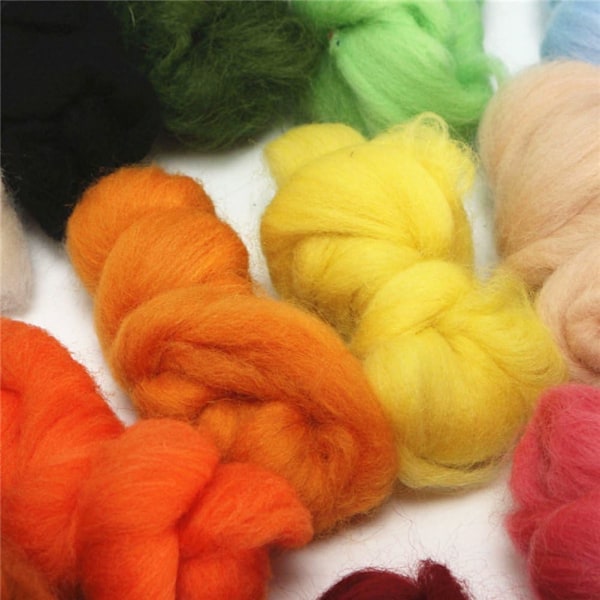 Filtnål 36 färger nålfiltning ull roving fiber ullgarn roving för nålfiltning handspinning -AD6-