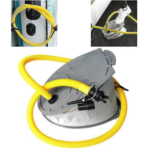 Fotpumpe for oppblåsbare ting Belger Fotpumpe Oppblåsbar Båt Pedalpumpe Portabel Luftpumpe for Luftmadrass Seng 1 stk grå-AD10-