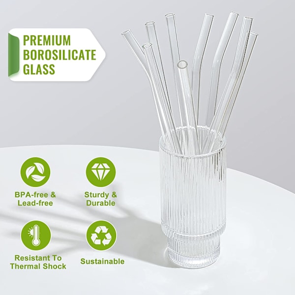 Genanvendelige glasstrå, gennemsigtige glasstrå, - Perfekte -AD11-