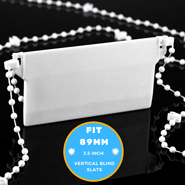 Persienner 10 meter 100 clips Vertikal persienne bundkæde til 3,5 tommer/89 mm lameller-AD4-