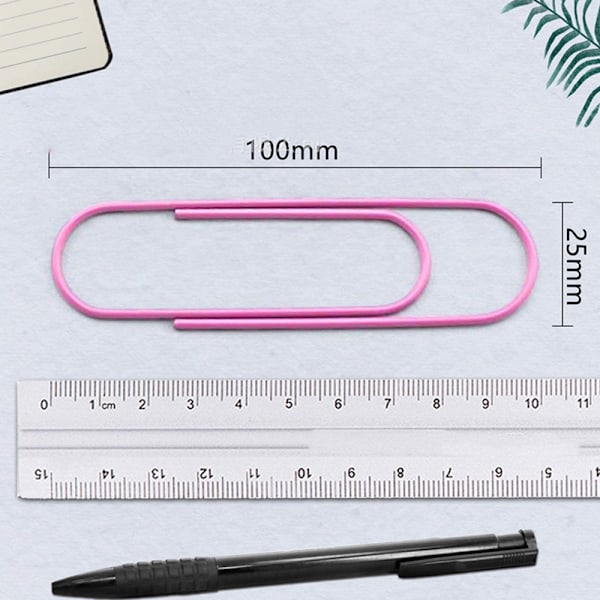 30-pak 3,9 tommer store papirclips - 6 farver pr. farve-AD10-
