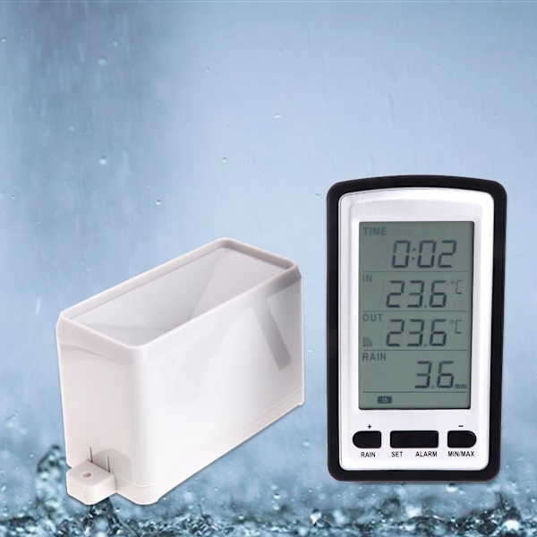Regn Väderstation Mätare Temperaturmätare Digital Trådlös Regnmätare-AD4-
