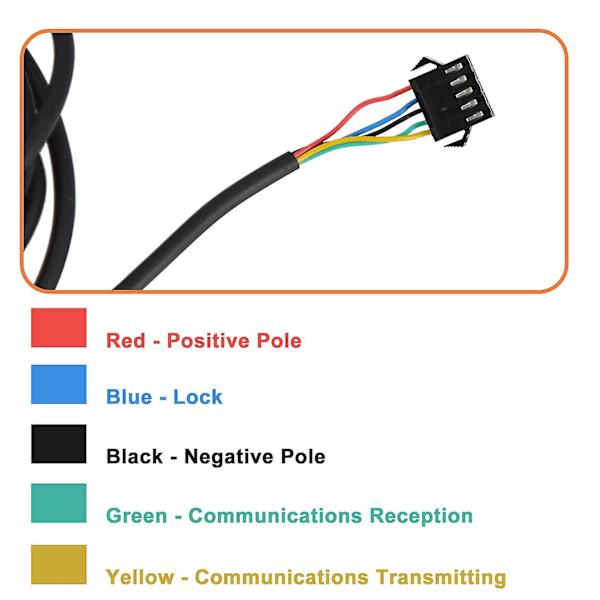 5-Pin Forlengelseskabel for Elektrisk Sykkel 170cm Vanntett Adapterkabel for Display til Sm Ebike Tilbehør-AD4-