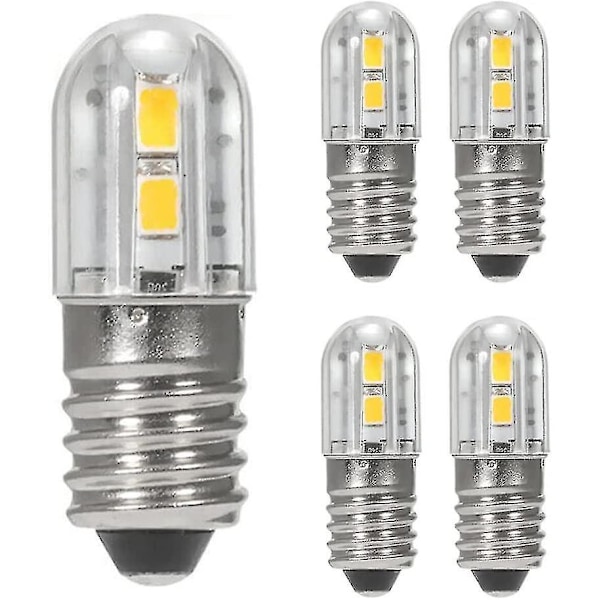 4-pack 6V E10 LED-lamput 2835-ruuvikannalla, 4 SMD-sirua, keltainen päivitys ajovaloon, taskulamppuun -FD5-