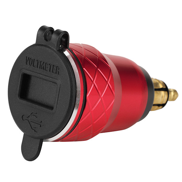 12V-24V Motorcykel USB-port Opladningsstik med LED-display EU-stik -FD2-