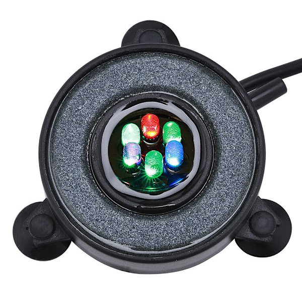 Akvarium luftstein fisketank LED luftstein boblelampe med 6 fargeskiftende LED-er for akvarium[GKS]-AD4-
