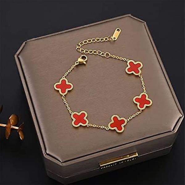 Rött Mode Länkarmband för Kvinnor, Söta Enkla Armband Smycken Mors Dag Alla Hjärtans Dag Julklapp -FD1-