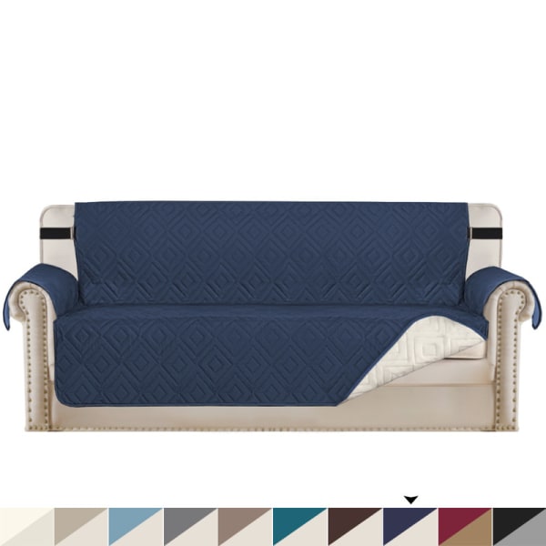 Vattentätt och halkfritt soffskydd med elastiska band Tvättbart soffskydd Marinblå Small Recliner Sofa Cover