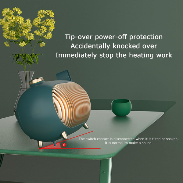 Space Heater - Mini Portable Heater - Liten energieffektiv rymdvärmare med överhettningsskydd för hem och kontor (Vit)