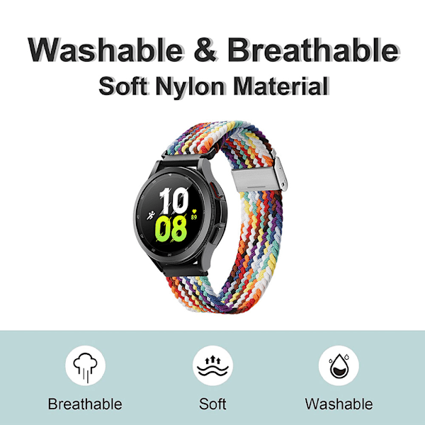 Urheilullinen nailonpunosranneke 20mm, yhteensopiva Samsung Watch-FD3- kanssa