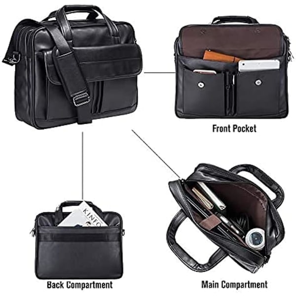 Herr Läderportfölj för Affärsresor Handgjord Messenger Bag Laptopväska -FD3-