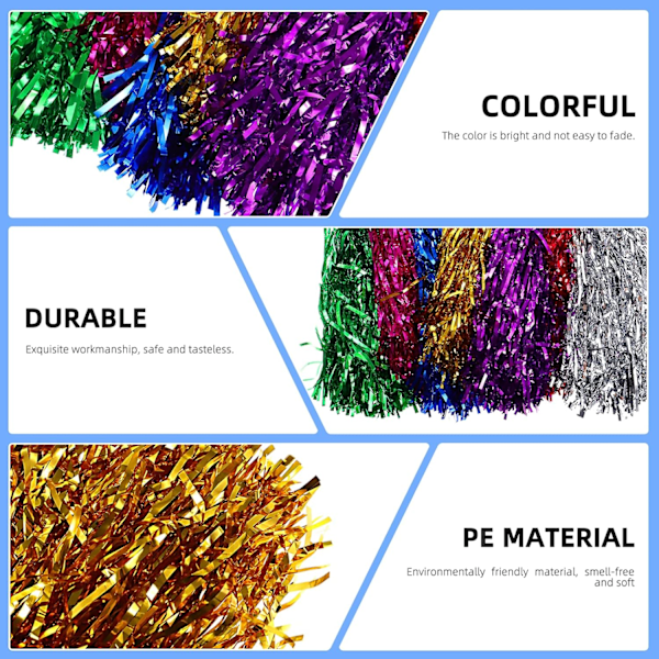 14 kpl Cheerleading Pom Pomit Metallinhohtoiset Folio Cheerleader Pom Pomit Kahvoilla Urheilutapahtumiin Cheerleading Juhlat Asusteet-AD4-