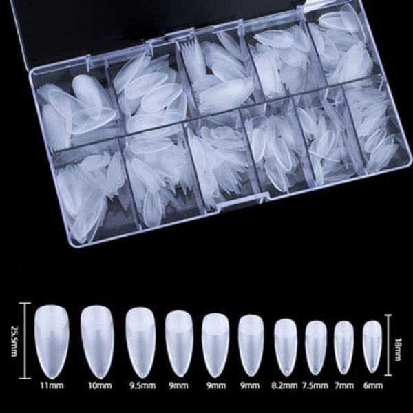 500pcs Clear False Nails Tips Full Cover, 10 Sizes