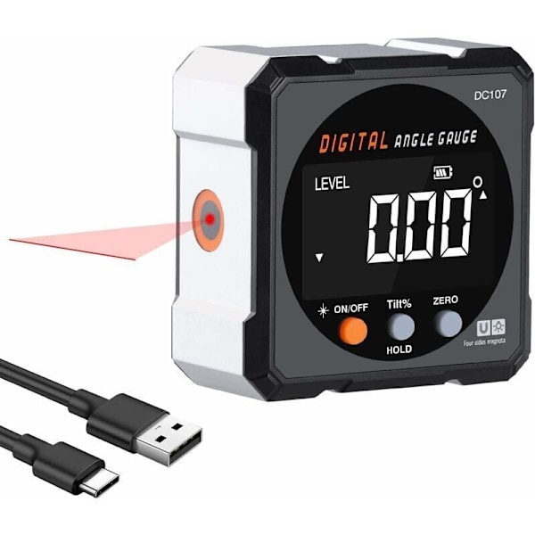 Magnetisk digital vinkelmätare med laser, digital inklinometer för träbearbetning, konstruktion, DIY - vinkelmätare för snickeri -AD6-