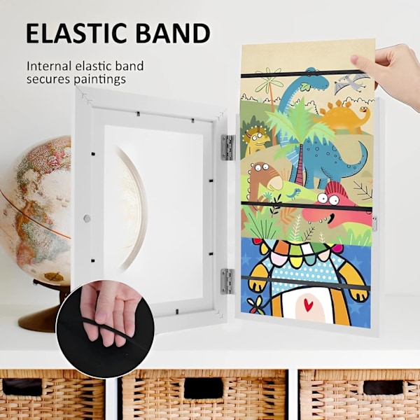 Kunstramme for barn, kunstutstilling med frontåpning A4 Fotoramme Utskiftbar kunstutstillingsramme for barn Kunstprosjekter for barn-AD4-