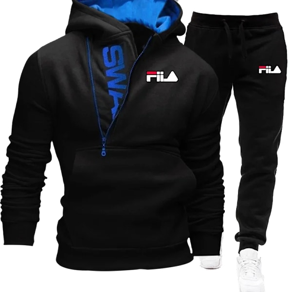 Collegepaita ja housut -setti miesten vaatteet miesten urheilusetti miesten muoti puvut uusi kaksiosainen miesten treeniasu syksy miesten vaatteet musta punainen black red 4XL
