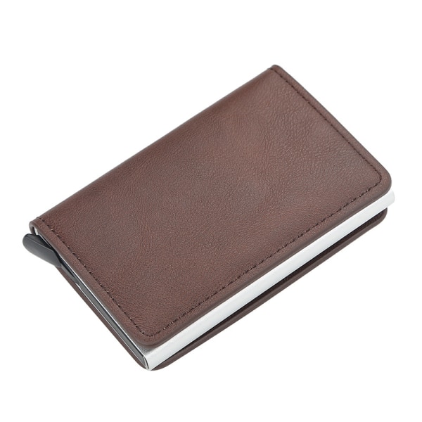 Skydd Plånbok RFID Plånbok Pop-Up i Aluminium 7st Kort läder mörkbrun