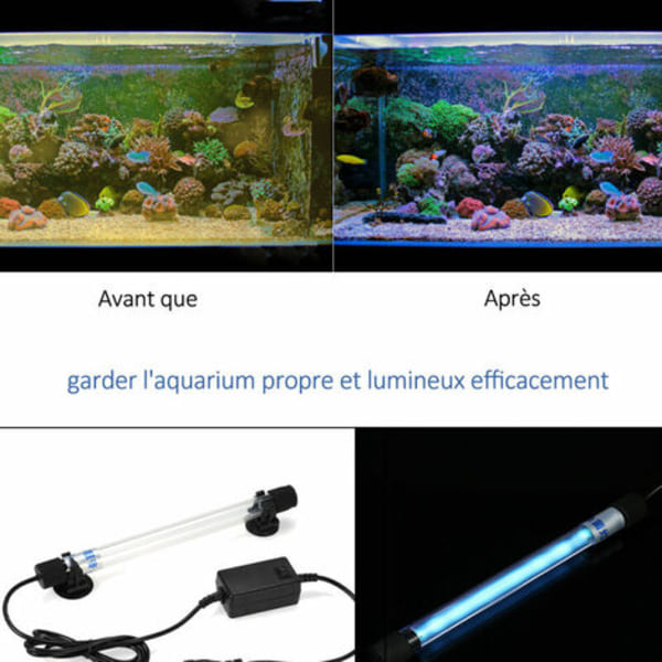 Germicid lampe UVC Nedsænkbar UVC-sterilisator I-vand desinfektion Akvarium fiskedam Ac220-240V, 7W-FD3-