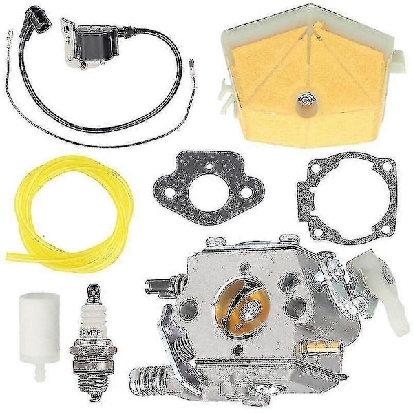 Kaasutinsarja Husqvarna 50 51 55 61 254 257 261 262 moottorisahaan Walbro Wt170 kaasutin sytytystulppa polttoainesuodatin kaasutin uusi -AD5-