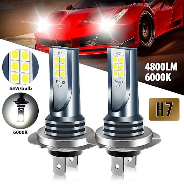 4x H7 LED-ajovalosarja, kauko- ja lähivalo, 220 W, 60 000 lm, erittäin kirkas, 6000 K, valkoinen-FD3-