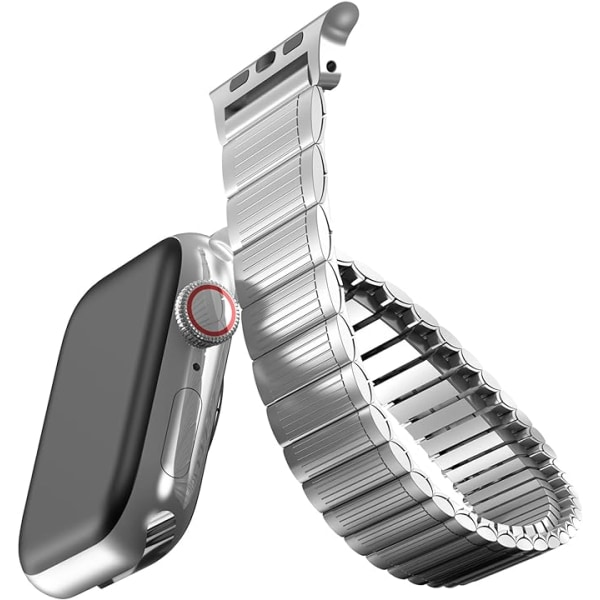 Strap for Apple Watch Ultra, Stainless Steel Strap Compatible with iwatch Strap 45mm 44mm 42mm Elastic Extendable Metal