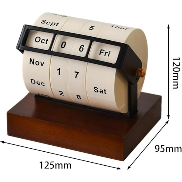 Trä roterande nedräkningskalender - En stabil och bärbar skrivbordskalender perfekt för butiksdiskar