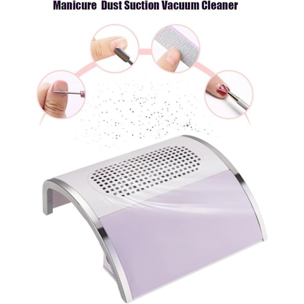 Neglestøvsuger - Sugesystem til manicure og negle - Støvsuger, støvopsamler til manicure 25,8x24x10cm hvid white