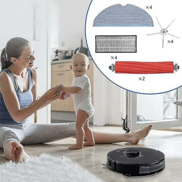 Omfattande Roborock S7 Tillbehör Ersättningsdelar Kit, Passar Xiaomi Roborock S7, S7 Plus, S7 Max, T7s, T7s Plus Dammsugare