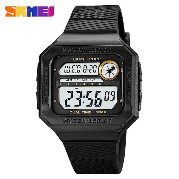 Men's Sports LED Watches,Stopwatch/Luminous/Waterproof Digital Watch for Men-Golden white machine