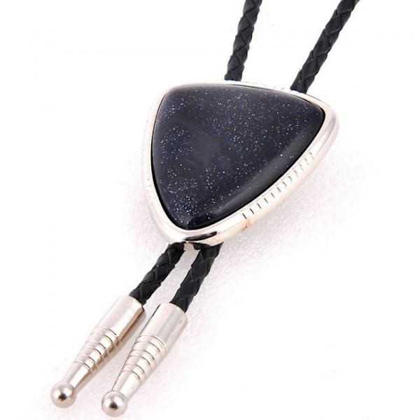 Sort Western Denim Naturlig Onyx Bolo Tie Ægte Læder Reb-AD4-