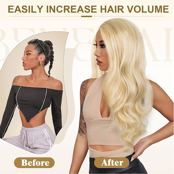 Lang blond bølgete parykk for kvinner, 68 cm lang krøllete parykk, syntetisk kostymeparykk for kvinner (blond)-AD10-