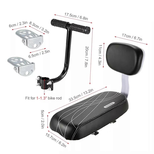 Premium Sadel med Ryglæn | Børnesæde Sæt | MTB Bagagebærer Bag | Komfortabel & Sikker -AD7- Handle