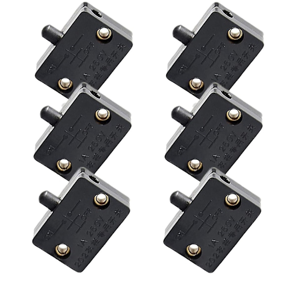 6 stk. LED-dørbryter for skapbelysning, normalt lukket elektrisk lampebryter for skap P-AD4-