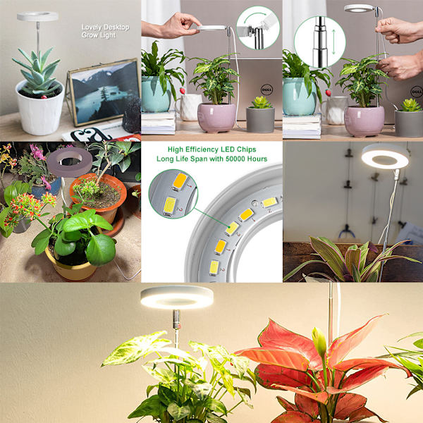 Vækstlampe, fuldspektrum LED-lampe til indendørs planter, 5V -FD4-