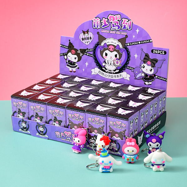 Internet-julkkiksen kuuma myynti 24 laatikkoa Sanrio-nukke sarjakuva sokkolaatikko riipus koulun portin kojun avaimenperä sokkolaatikko-AD4-