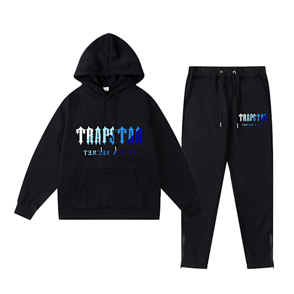 Trapst Tigerhode-trykk Hettegenser i Plysj Mote Gradient Bokstav Casual Sportsett Print 08- Svart Print 08- Black S