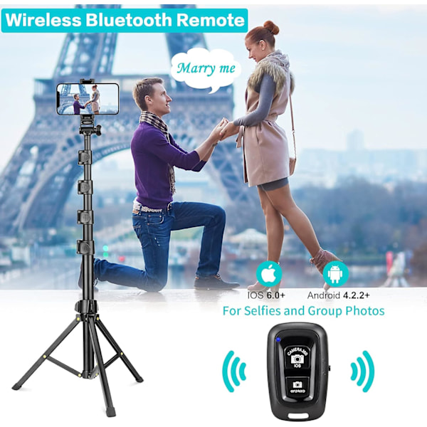 1,6 m puhelinjalusta ja Bluetooth selfie-tikku jalusta, puhelinjalusta Bluetooth-kaukosäätimellä -FD3-