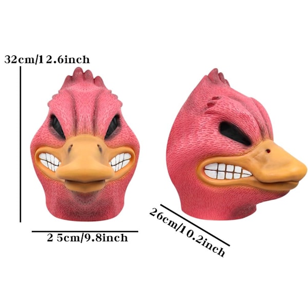 2022 Angry Duck Ansiktsmask i Latex Rolig Cartoon Djurhuvud Ansiktsmask Halloween Fest Cosplay Prop Bar Dekor Gåvor