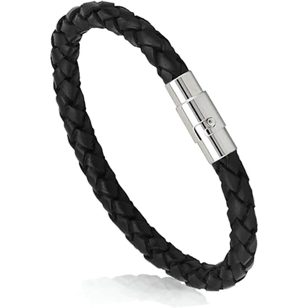 Mode Läderrep Flätat Spänne Armband Bangle Wrap Smycken Gåva för Kvinnor Män Flickor Pojkar-AD10-