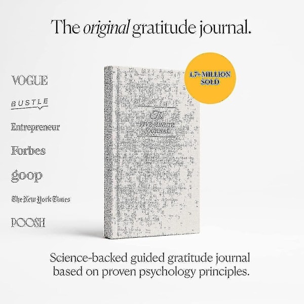 Intelligent Change: The Five Minute Journal - Päivittäinen onnellisuuden, tietoisuuden ja pohdinnan lähde - Päiväämätön elämän suunnittelija-AD8-