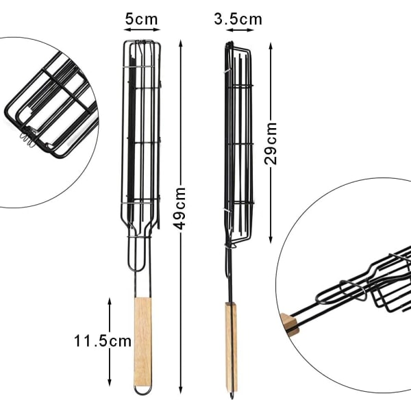 2 stk. opgraderede kebabgrillkurve, grillspyd