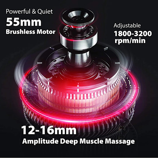 Massagepistol med 6 utbytbara munstycken -AD11-