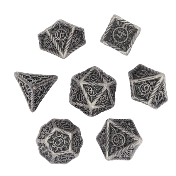 7Pcs Dice Multi Sided Metal Dices Home Decoration Ornament Game Accessory for Party Type 2