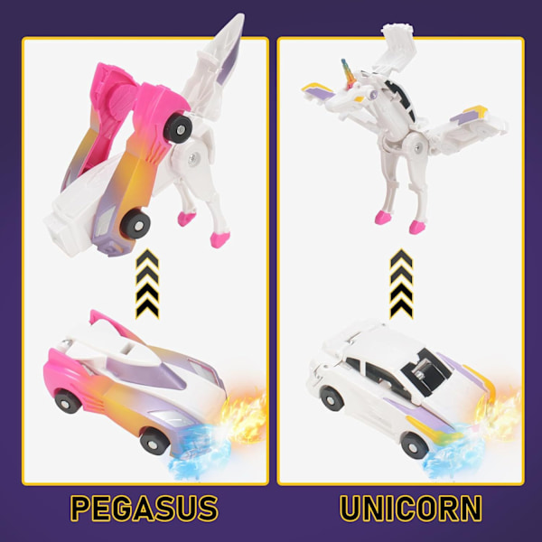 Transformerende Bilrobot Leke 2 i 1 Bil Flyvende Ving Pegasus Bil Gud Barneleke