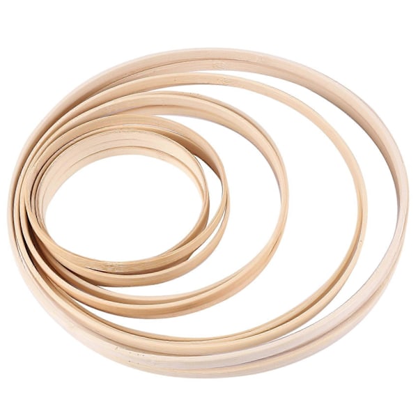 Treringe, Bambus Blomsterkrans Ringer Makrame Ringer for DIY Bryllup Julkrans, D
