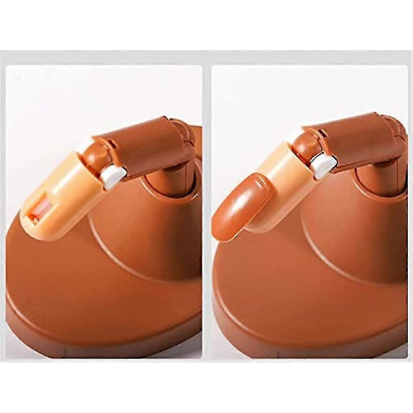 Nagelträningspraktikhand - Nageldisplay Manikyrtillbehör, Flexibla Rörliga Falska Modellhänder för Naglar Manikyr, Bästa Manikyr (1st, Brun)