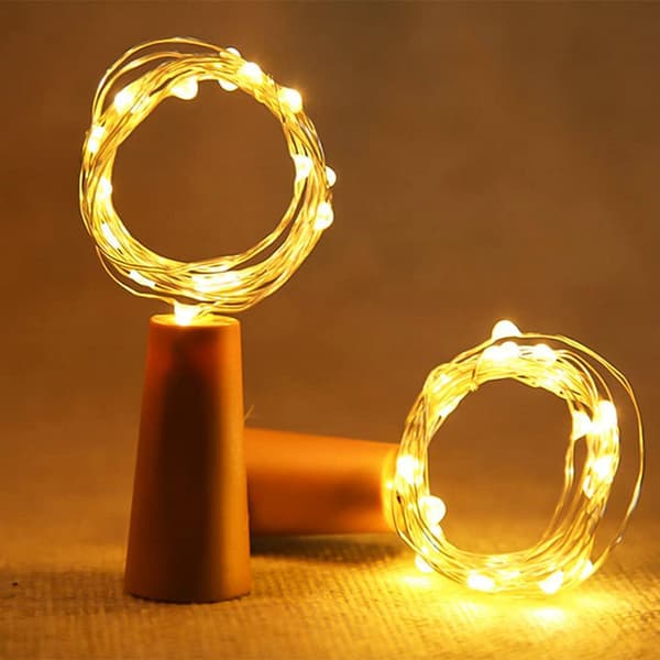 12 st flaskor med lampor, vinflaskkorklampor, 2m 20 LED-lampor