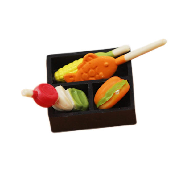 1:12 Miniatyrmat DIY Kreativ Handgjord Söt Simulerad Japansk Spettmat Leksaker för Barn