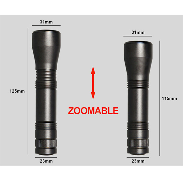 25000lm UV Ficklampa Utomhusbelysning 5 lägen LED UV Ficklampa Zoombar lykta
